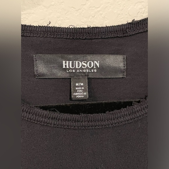 Hudson Revolve Women T-Shirt Mini Dress Medium Black 100% Cotton Distressed - Picture 10 of 17